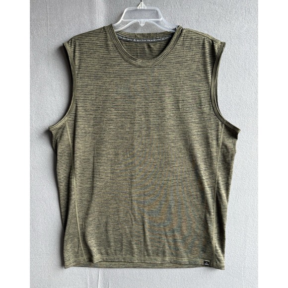 Prana Hardesty Breathe Tank Top‎ Men's XL Green Black Striped Gorpcore Hiking - Picture 1 of 10